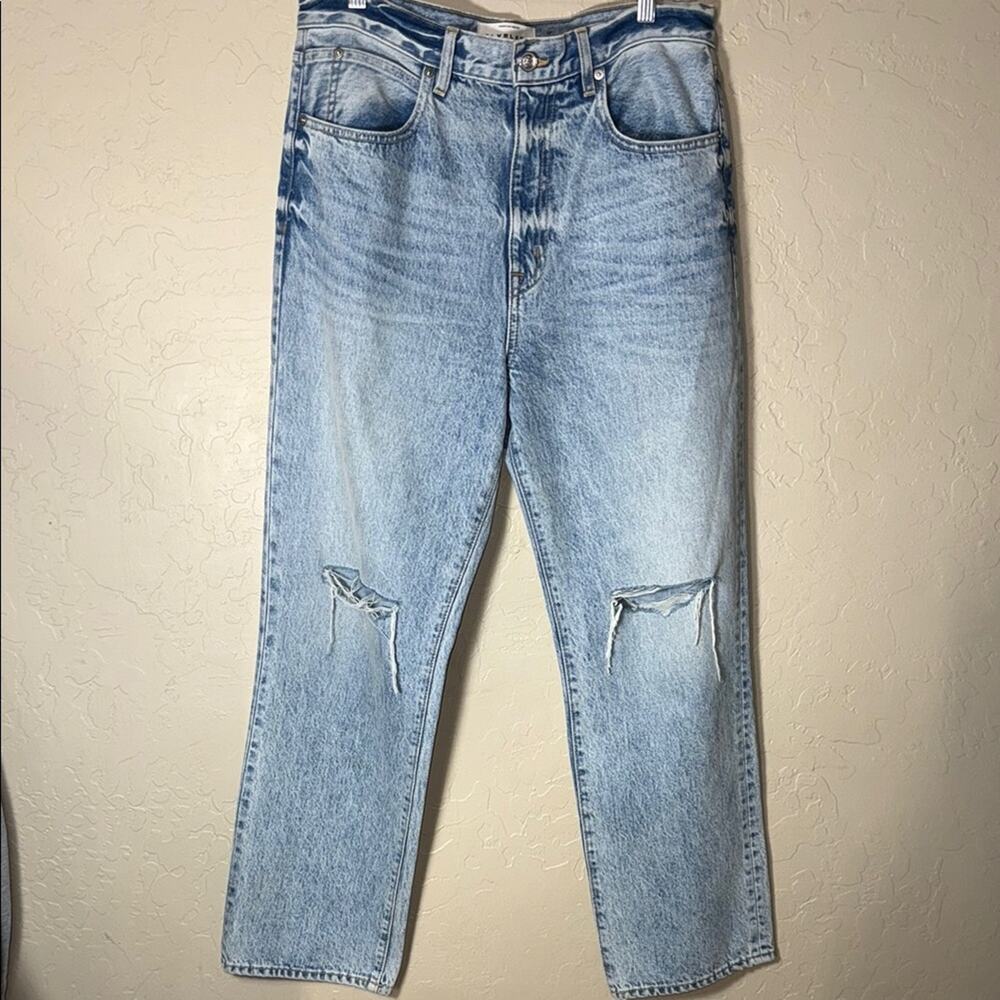 Slverlake London ankle jeans in broken hearts high rise wide leg straight jeans - Picture 2 of 10